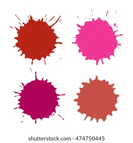 Colored blots or spots isolated on white background