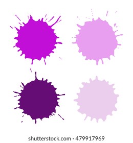 Colored blots or spots isolated on white background
