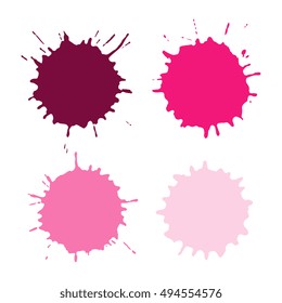 Colored blots or spots isolated on white background