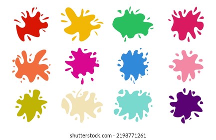 Colores de manchas, manchas, salpicaduras colección de iconos. Ilustración vectorial. EPS 10.
