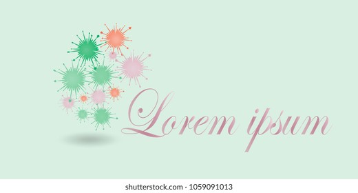 colored blots with text