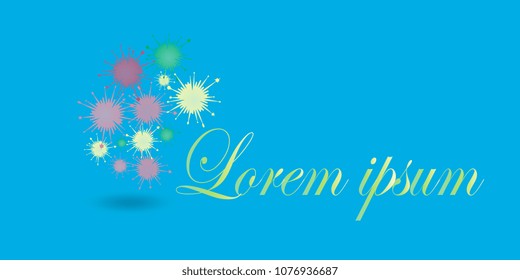 colored blots with text