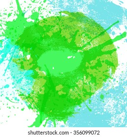 Colored blots for you design, green colors, white background