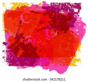 Colored blots for you design, red and pink colors, white background