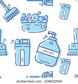 Colored blue cleanliness seamless pattern background Vector