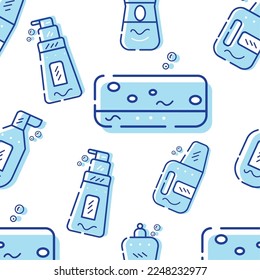 Colored blue cleanliness seamless pattern background Vector