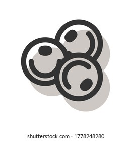 Colored Blueberry icon vector design. Concept for farmers market, organic food, grocery store. Natural product, fresh. Eps10 vector illustration.