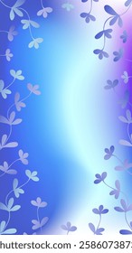 colored blurred blue background with flowers for your phone screensaver.