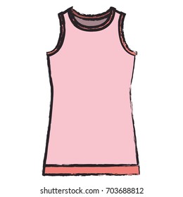 colored blurred silhouette of female t-shirt without sleeves vector illustration