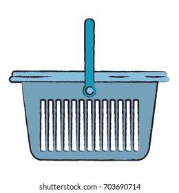 colored blurred silhouette of laundry basket with one handle vector illustration