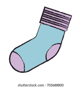 colored blurred silhouette of one sock vector illustration