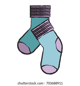 colored blurred silhouette of pair of socks vector illustration