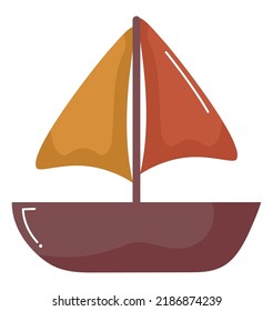 colored boat design over white