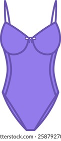 Colored Bodysuit Icon. Vector Illustration. Tight Underwear Women. Swimsuit. Fashion and Clothing Concept