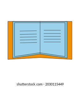 A colored book icon on a white background for use in clipart or web design