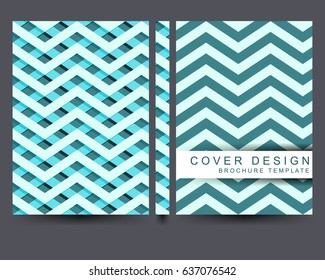 Colored Booklet Template Zigzag Pattern Stock Vector (Royalty Free ...