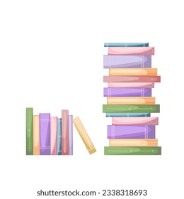 Colored books. Concept of learning. Book fair, reading club, world book day concept. Vector illustration.