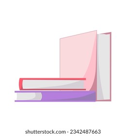 Colored books. Concept of learning. Book fair, reading club, world book day concept. Vector illustration.