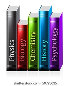 colored books isolated on white