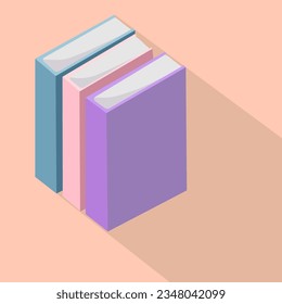 Farbige Bücher mit Schatten. Konzept des Lernens. Buchen Sie Messe, Leserclub, Weltbuchtagskonzept. Vektorgrafik.