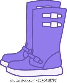 Colored Boots Icon. Vector Illustration. Accessory, Footwear, Clothing Element. Fashion Concept