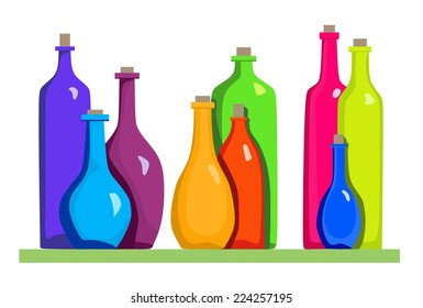 colored bottles