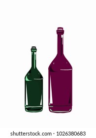 colored bottles cartoon