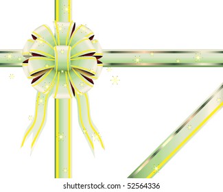 Colored bow with stars on a white background. Vector. Illustration