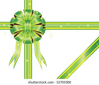 Colored bow with stars on a white background. Vector. Illustration
