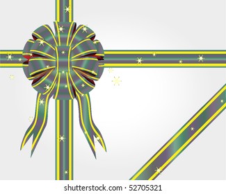 Colored bow with stars on a white background. Vector. Illustration