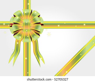 Colored bow with stars on a white background. Vector. Illustration