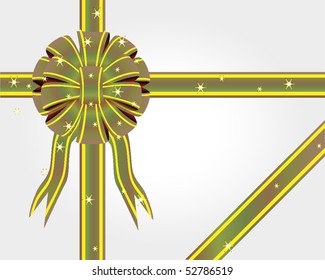 Colored bow with stars on a white background. Vector. Illustration