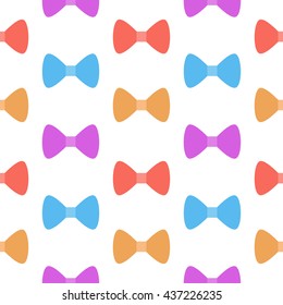 colored bows on white background. Vector illustration for your festive design