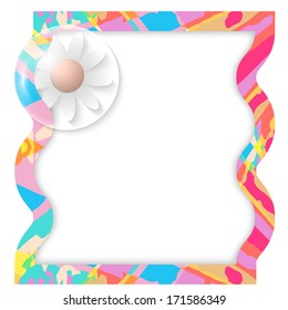 colored box for any text with bubble and flower