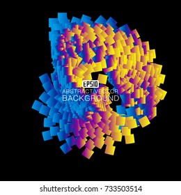 The colored box consists of an abstract background
