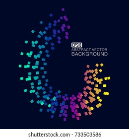The colored box consists of an abstract background