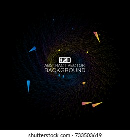 The colored box consists of an abstract background
