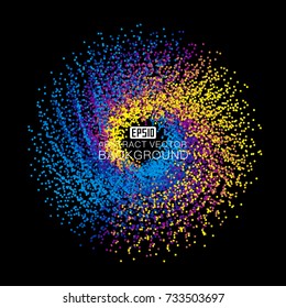 The colored box consists of an abstract background