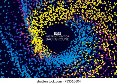 The colored box consists of an abstract background