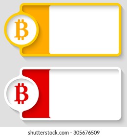 Colored boxes for your text and bit coin symbol