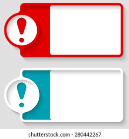 Colored boxes for your text and exclamation mark
