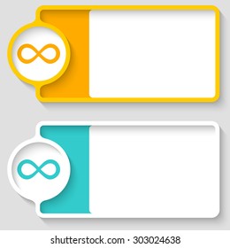 Colored boxes for your text and infinity symbol