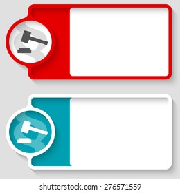 Colored boxes for your text and lawyer symbol