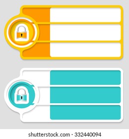Colored boxes for your text and padlock
