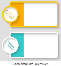Colored boxes for your text and paper clip