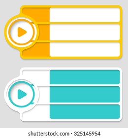 Colored boxes for your text and play symbol