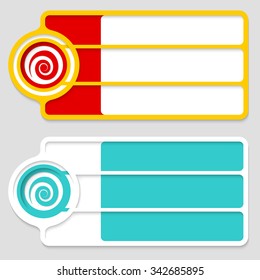Colored boxes for your text and spiral