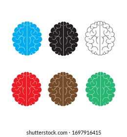 Colored brain on a white background, vector illustration
