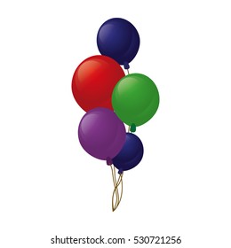 colored branch balloons party vector illustration eps 10
