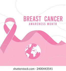 Colored breast cancer awareness campaign template Vector illustration